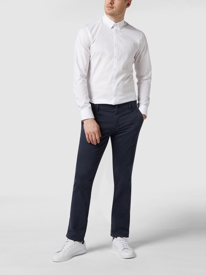 Super Slim Fit Business-Hemd aus Popeline in weiß
