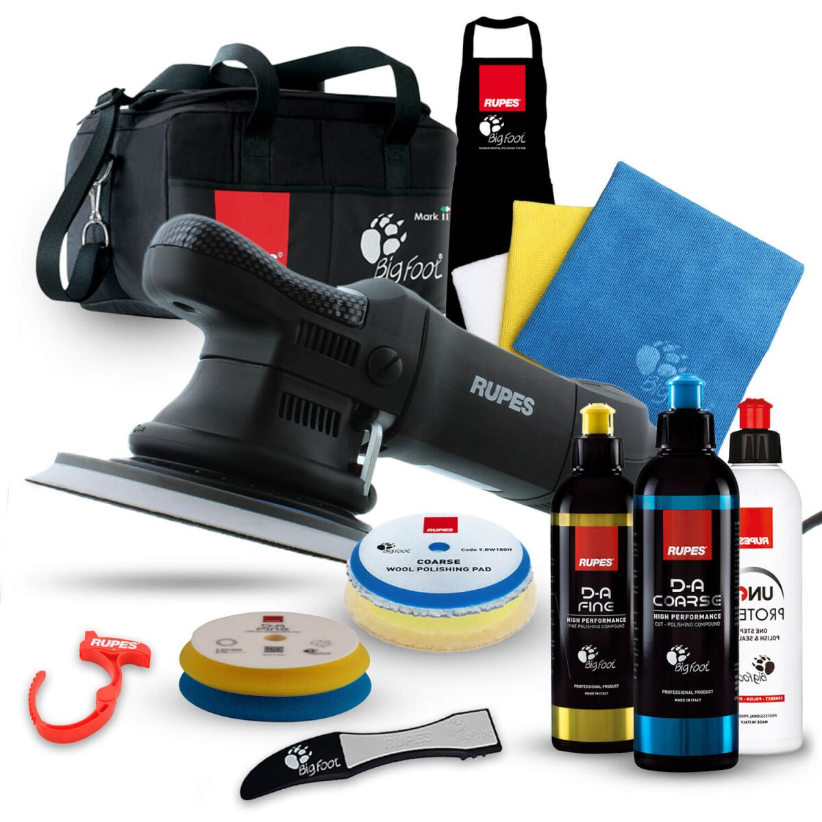 Rupes BigFoot LHR 21ES Exzenterpoliermaschine Luxus Kit, 15-teilig