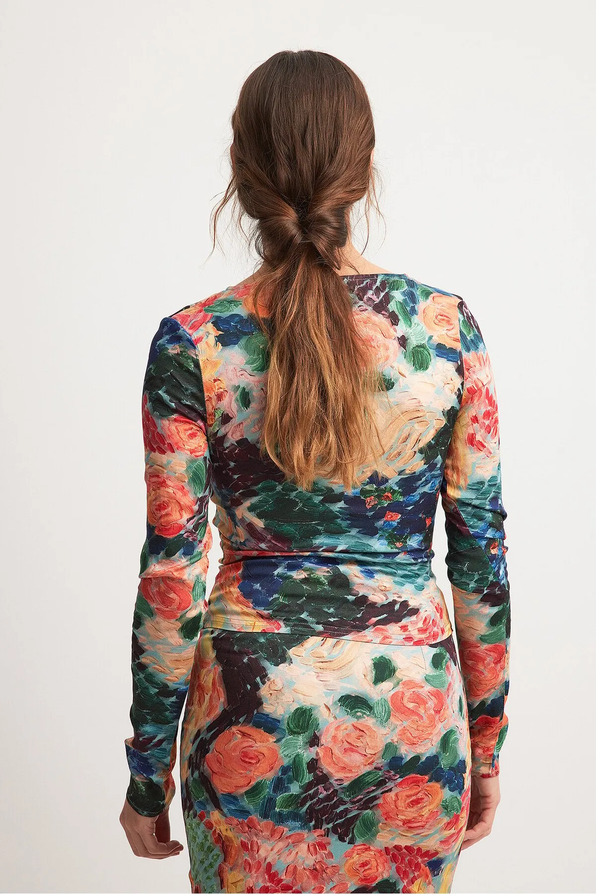 NA-KD ART  Viskose-Top mit Seerosen-Print