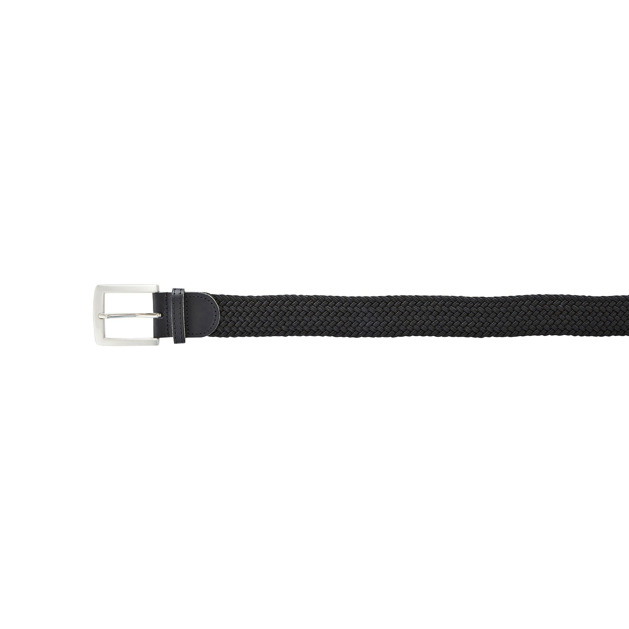 Ceinture tressée extensible finitions cuir