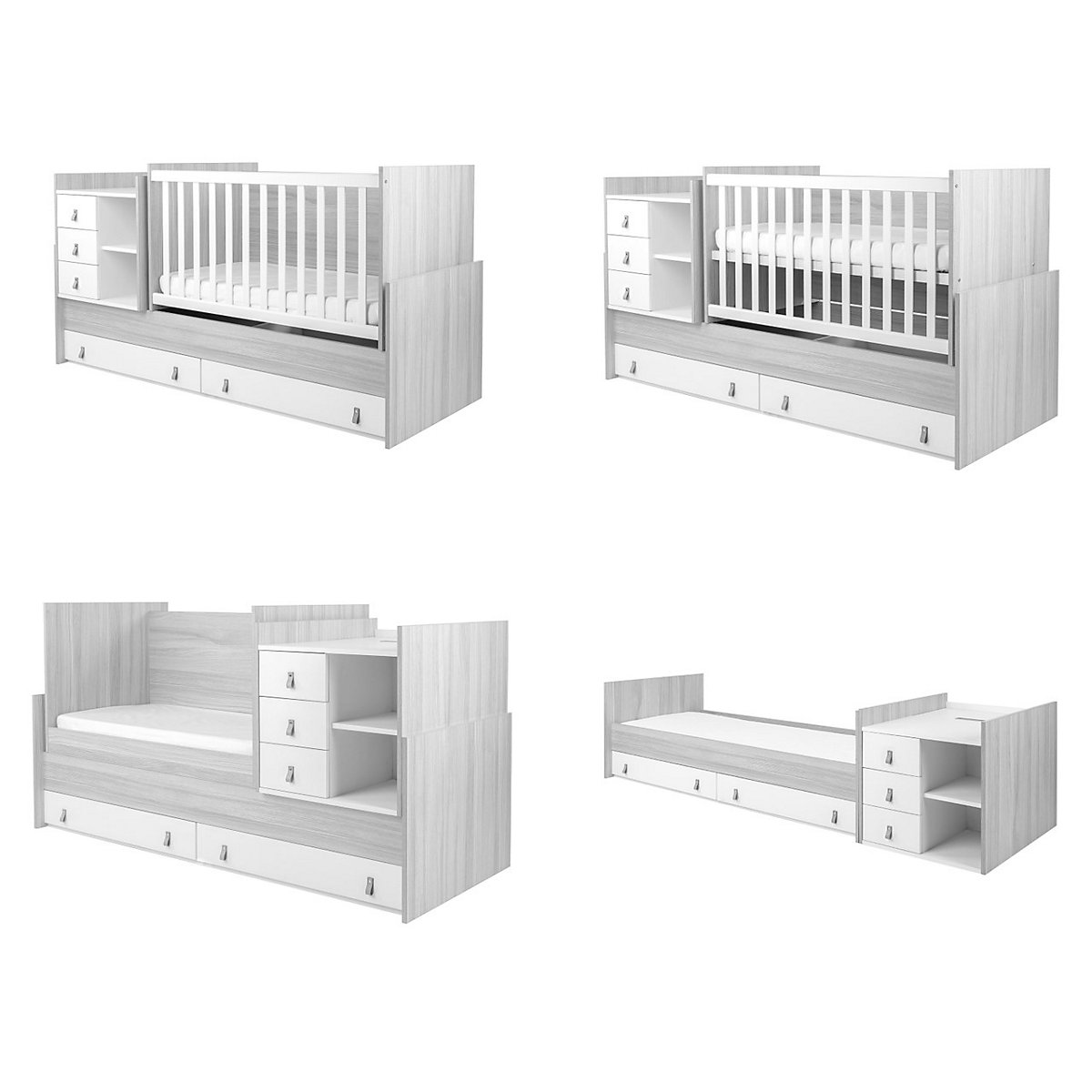 Babybett Lorena 4 in 1 Kommode Gitterbetten