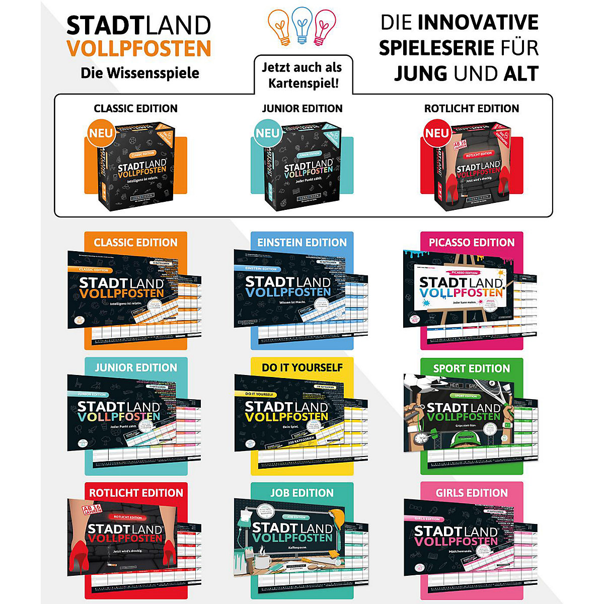 STADT LAND VOLLPFOSTEN® - Kartenspiel Classic