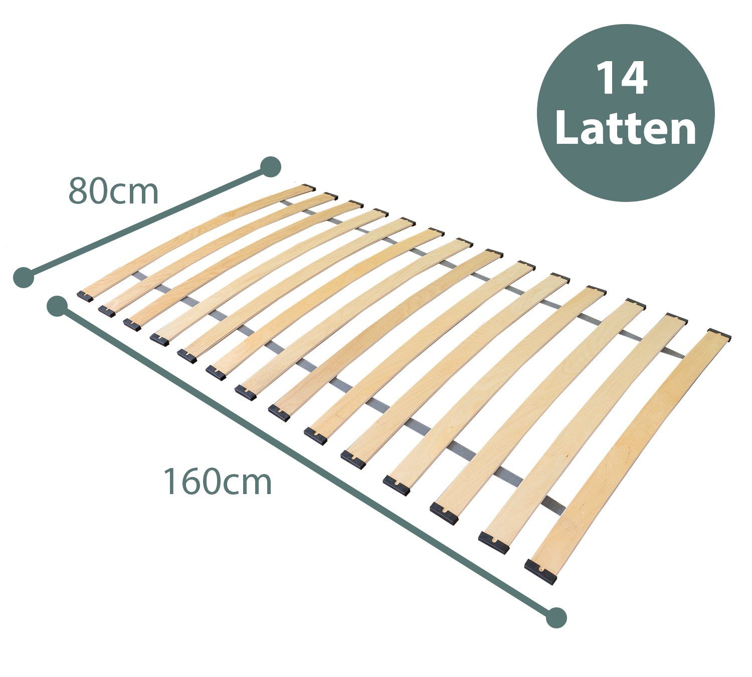 Rollrost Comfort Plus I GRATIS Lieferung, Alcube, Kopfteil nicht verstellbar, Fußteil nicht verstellbar, Rolllattenrost 80x160 cm, Lattenrost Holzlatten