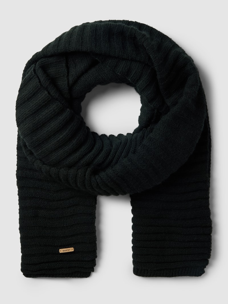 Schal mit Label-Detail Modell 'Bayne' in schwarz