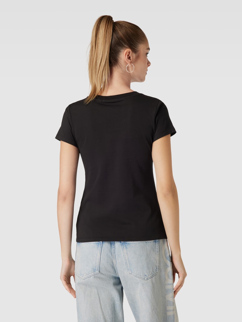 Slim Fit T-Shirt mit Paillettenbesatz Modell 'SEQUIN' in black