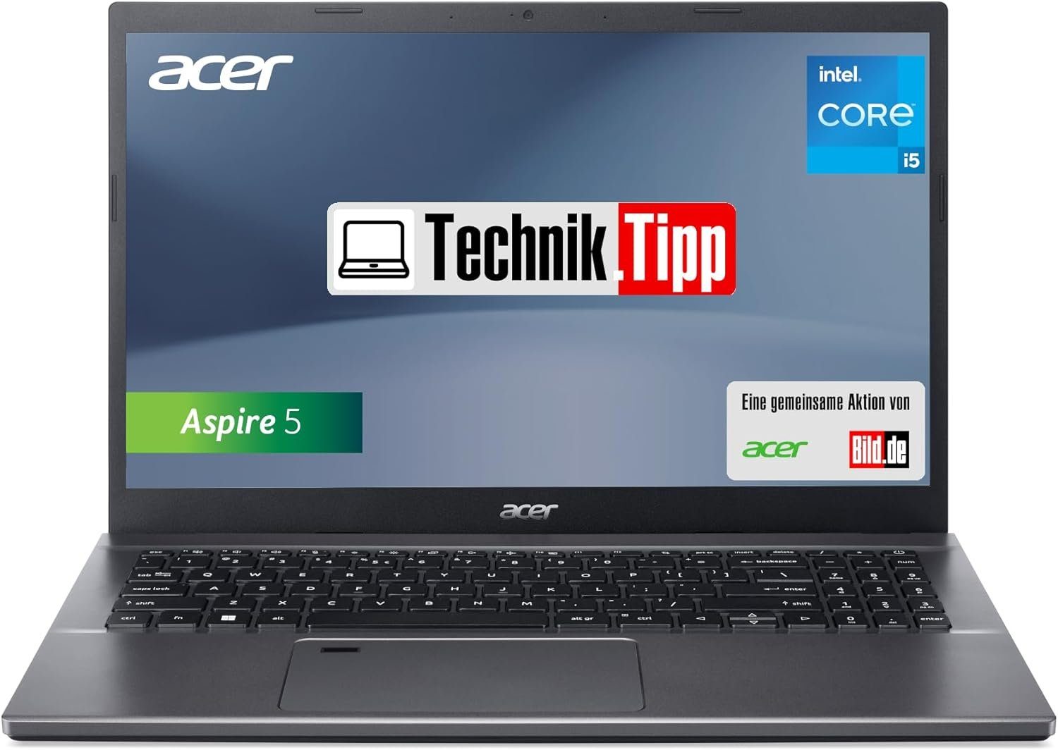 Acer Aspire 5 (A515-57-53QH) TechnikTipp Notebook (Intel Core i5, Core i5-12450H, 512 GB SSD, WQHD Display 16 GB RAM Intel UHD Grafik Windows 11 QWERTZ Tastatur)