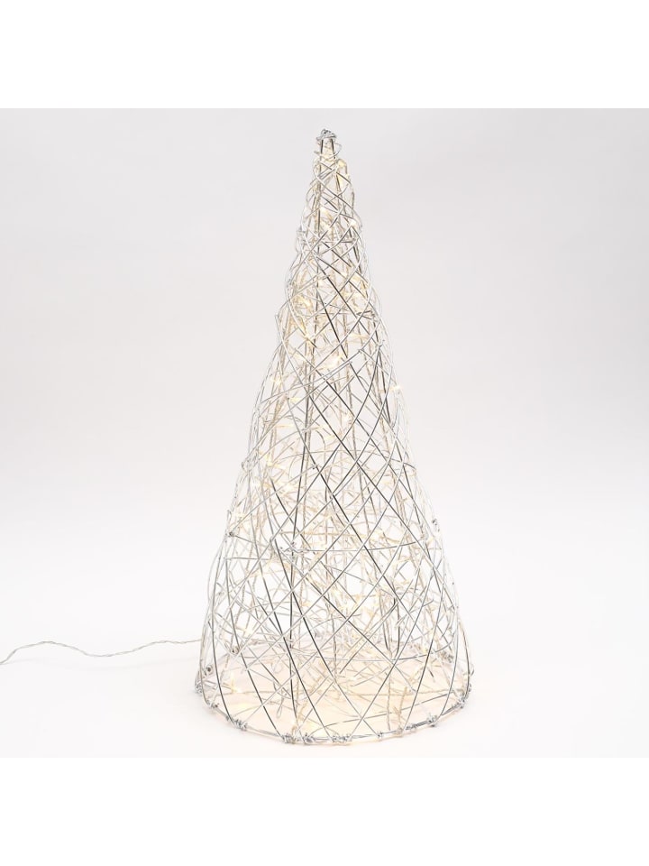 MARELIDA LED 3D Kegel Gartenleuchte in silber - H: 70cm günstig kaufen onesize