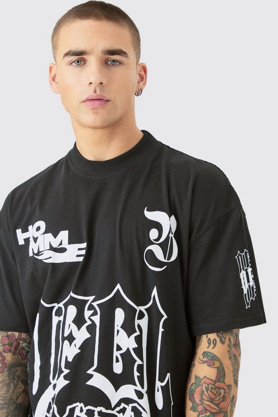Kastiges Oversize T-Shirt mit Official Moto-Print