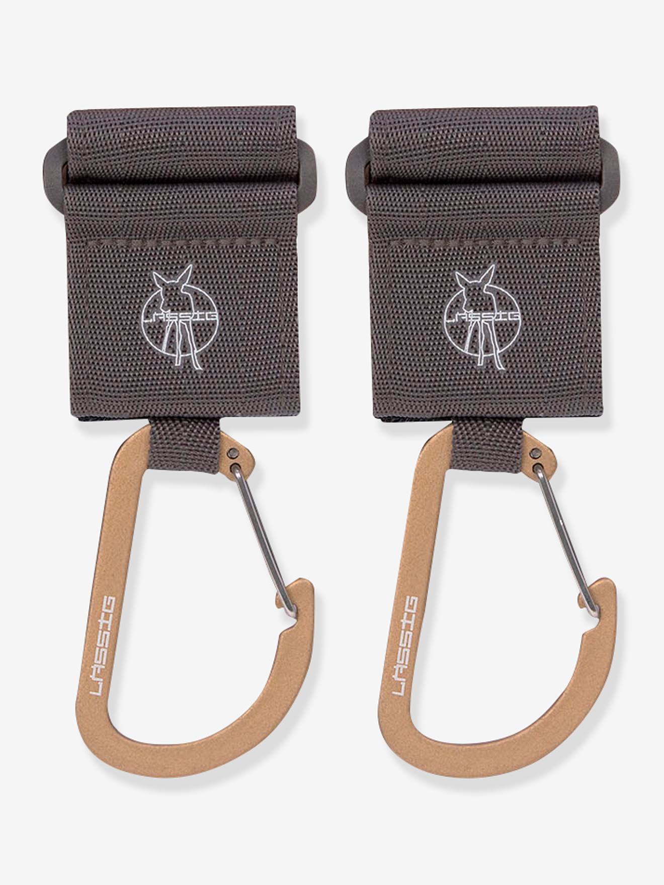 Lot de 2 attaches poussette Lässig avec mousqueton anthracite