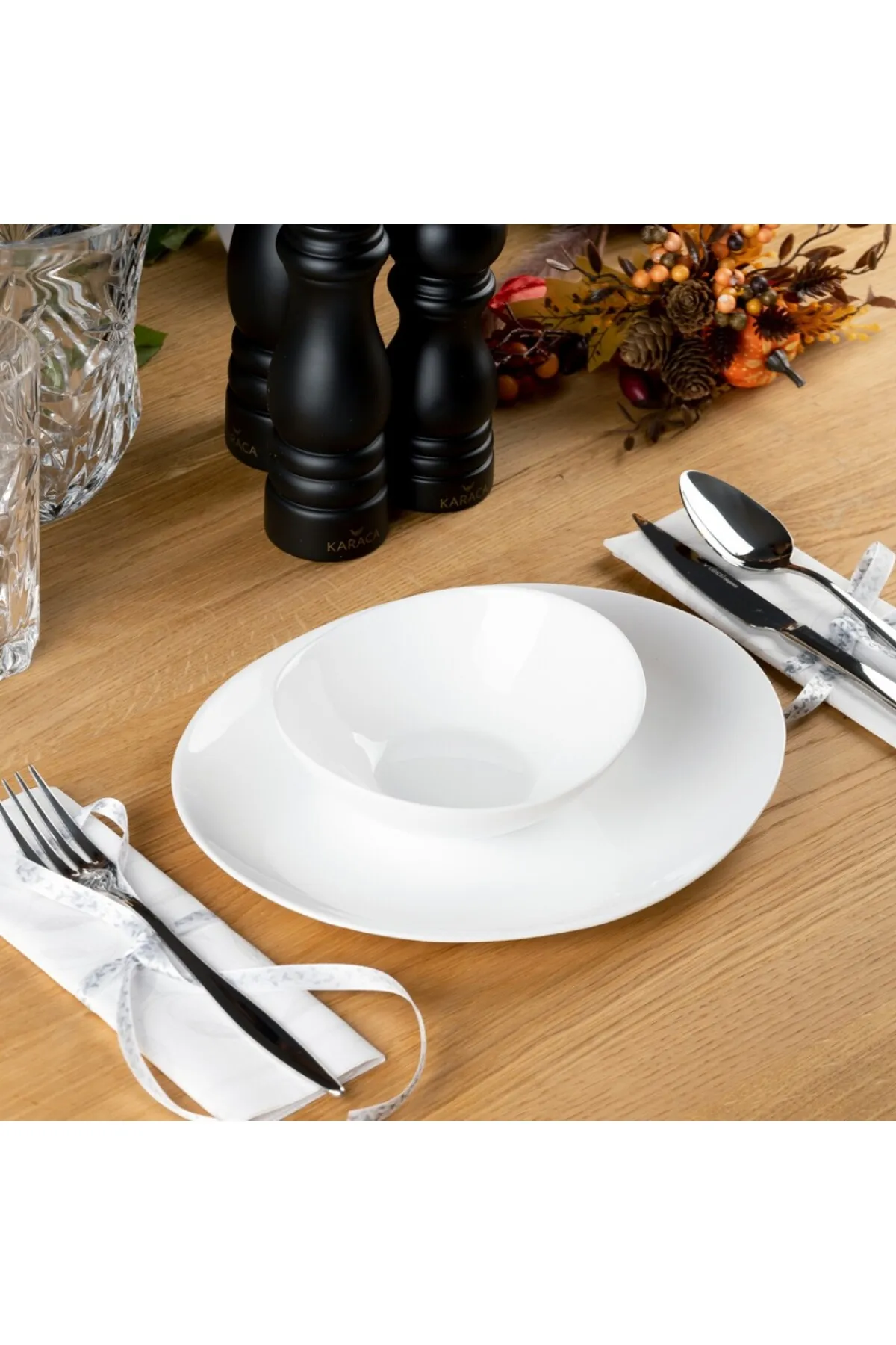 Karaca  White Pure 24-teiliges Tafelservice-Glas für 6 Personen