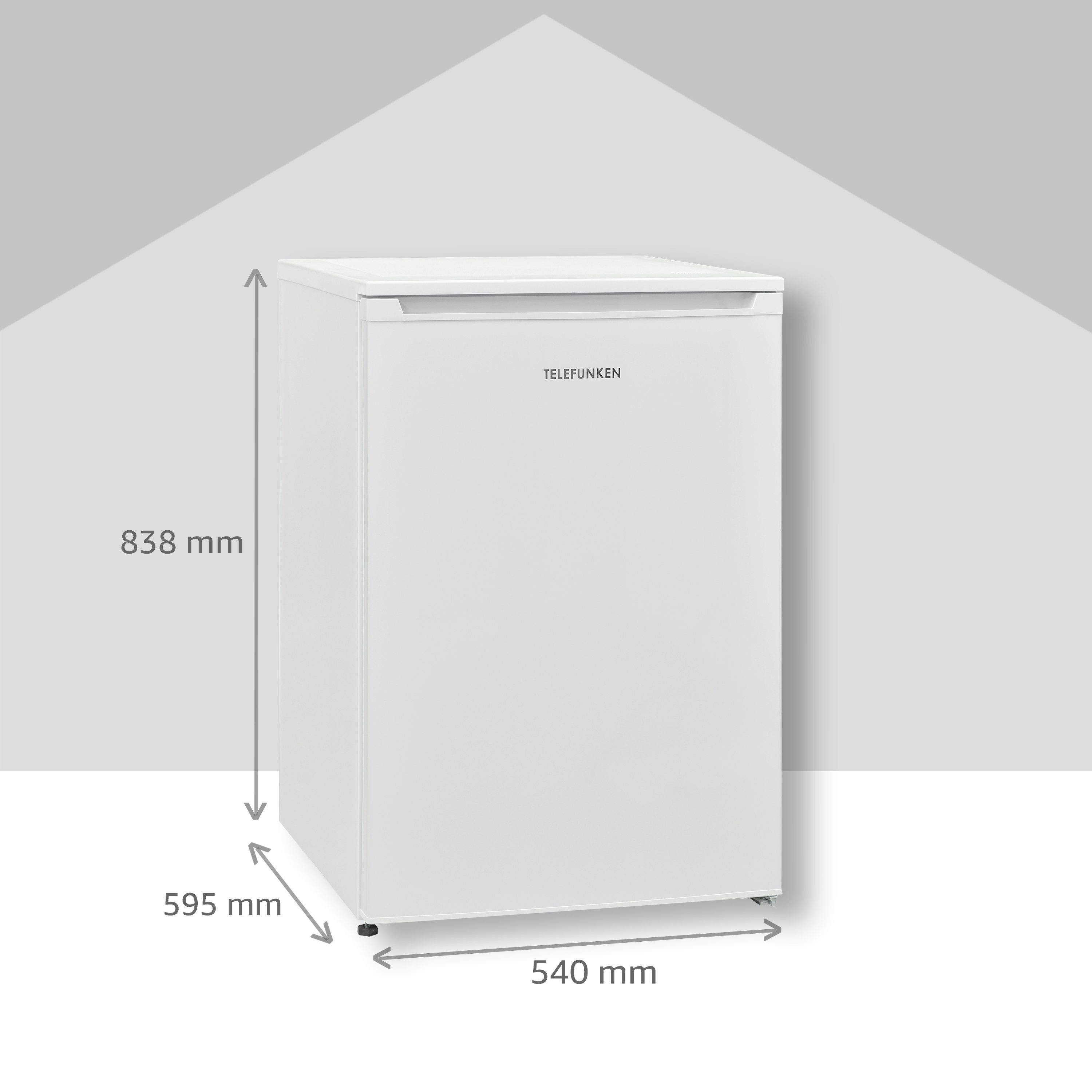 Telefunken Kühlschrank CF-35-130-W, 83.8 cm hoch, 54 cm breit, Mit 4-Sterne-Gefrierfach / 105 L Kühlteil / 17 L Gefrierteil