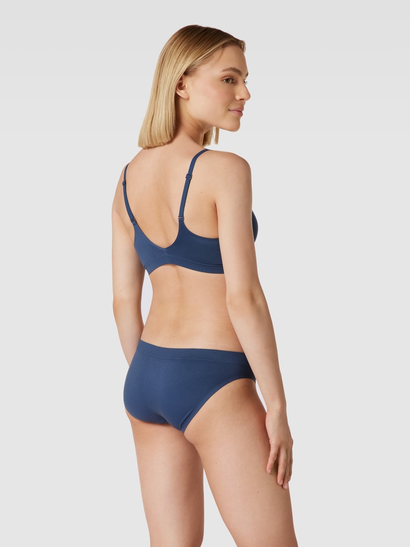 Bralette im Ripp-Look in ozean blau