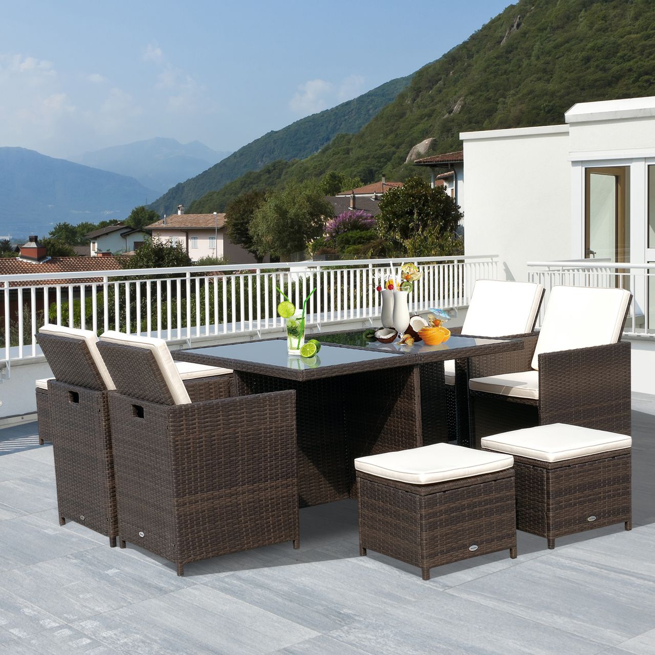Outsunny Polyrattan Sitzgruppe