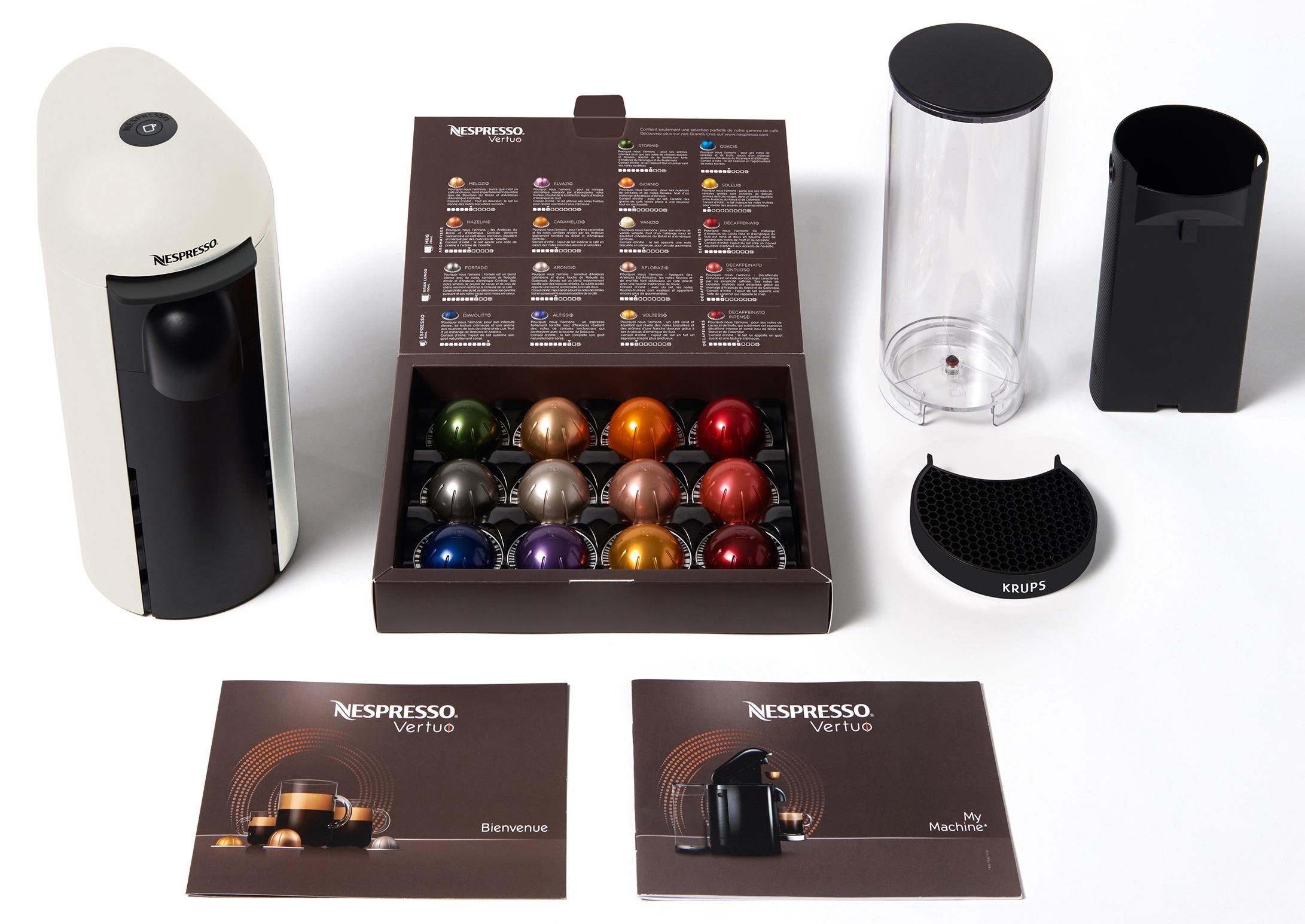 Nespresso Kapselmaschine XN9031 Vertuo Plus von Krups, Kapselerkennung durch Barcode, inkl. Willkommenspaket mit 12 Kapseln