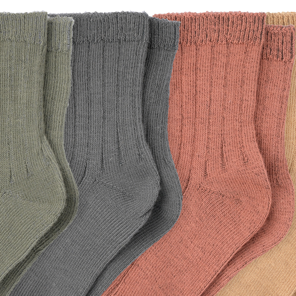 4 Paar Baby Socken mit Rippstruktur
