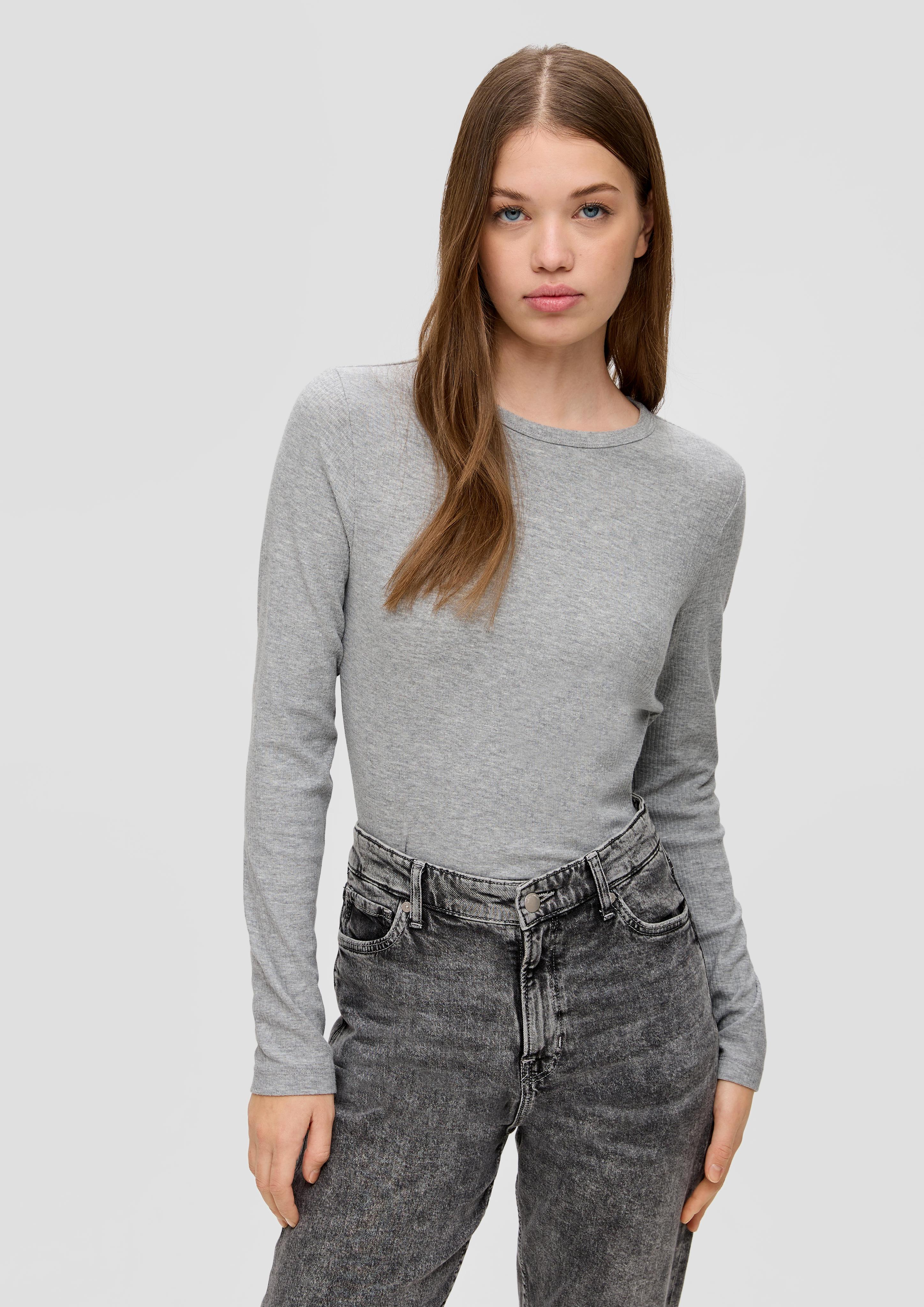 Langarmshirt mit Rippstruktur  2141201-9400