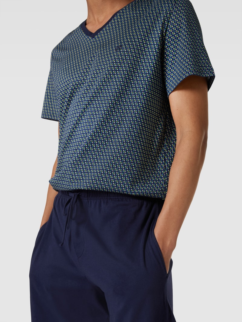 Pyjama mit Allover-Muster in petrol