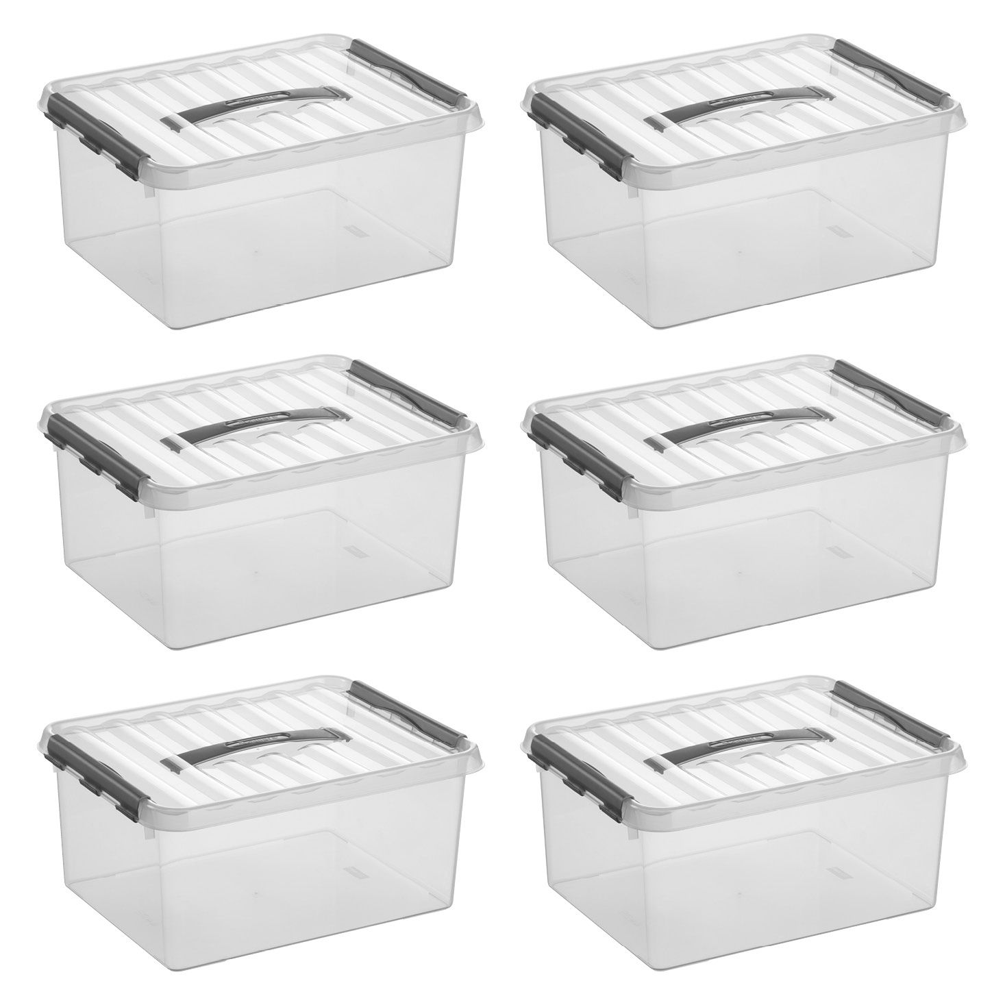 Sunware Q-line 15 Liter 6er-Set Aufbewahrungsboxen