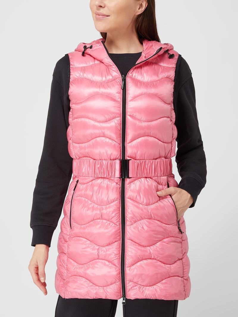 Longweste mit Gürtel in pink