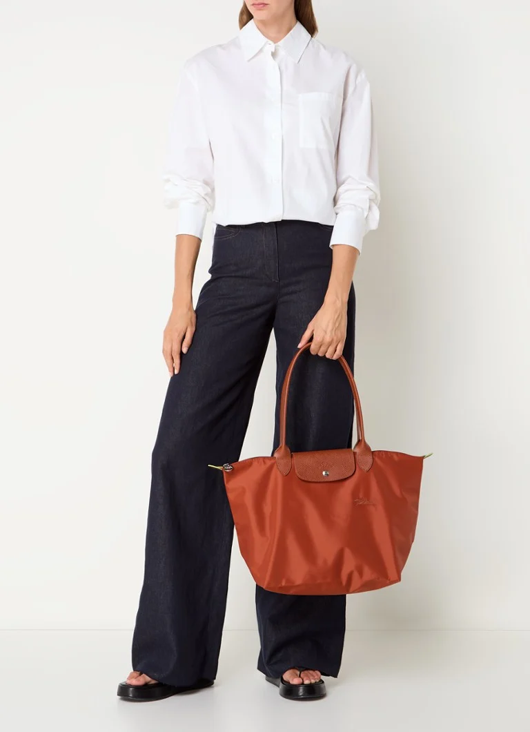 Longchamp Le Pliage Vihreä olkalaukku L nahkayksityiskohdilla