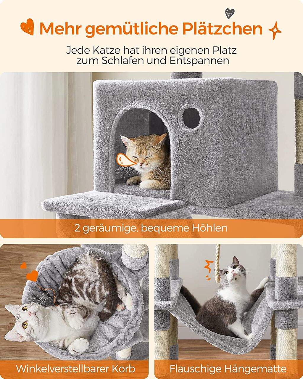 Songmics Katzenbaum, 60x50x206cm