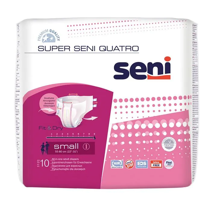 „Super Seni Quatro“ sauskelnės suaugusiems, 55–80 cm, mažos