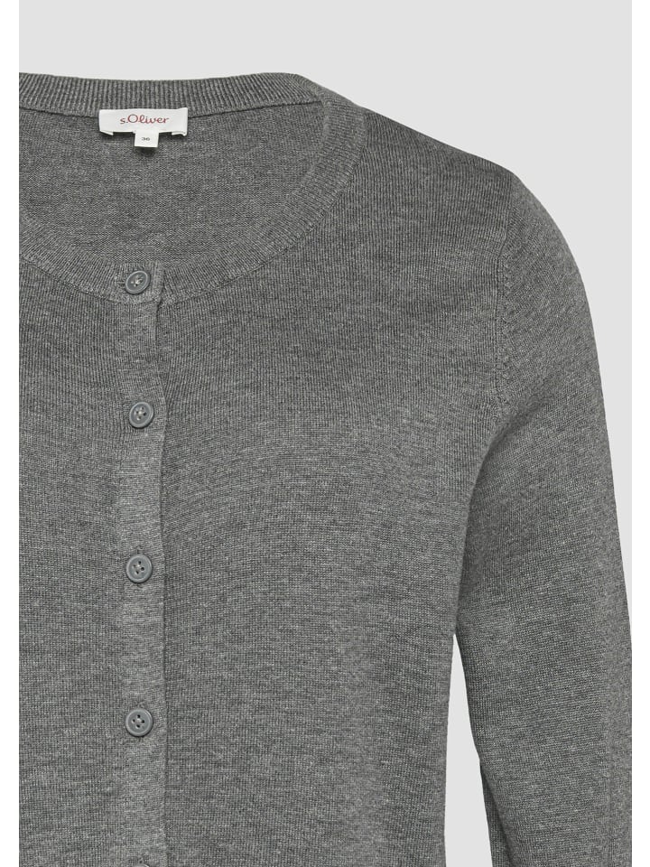 s.Oliver Strickjacke langarm in Grau günstig kaufen