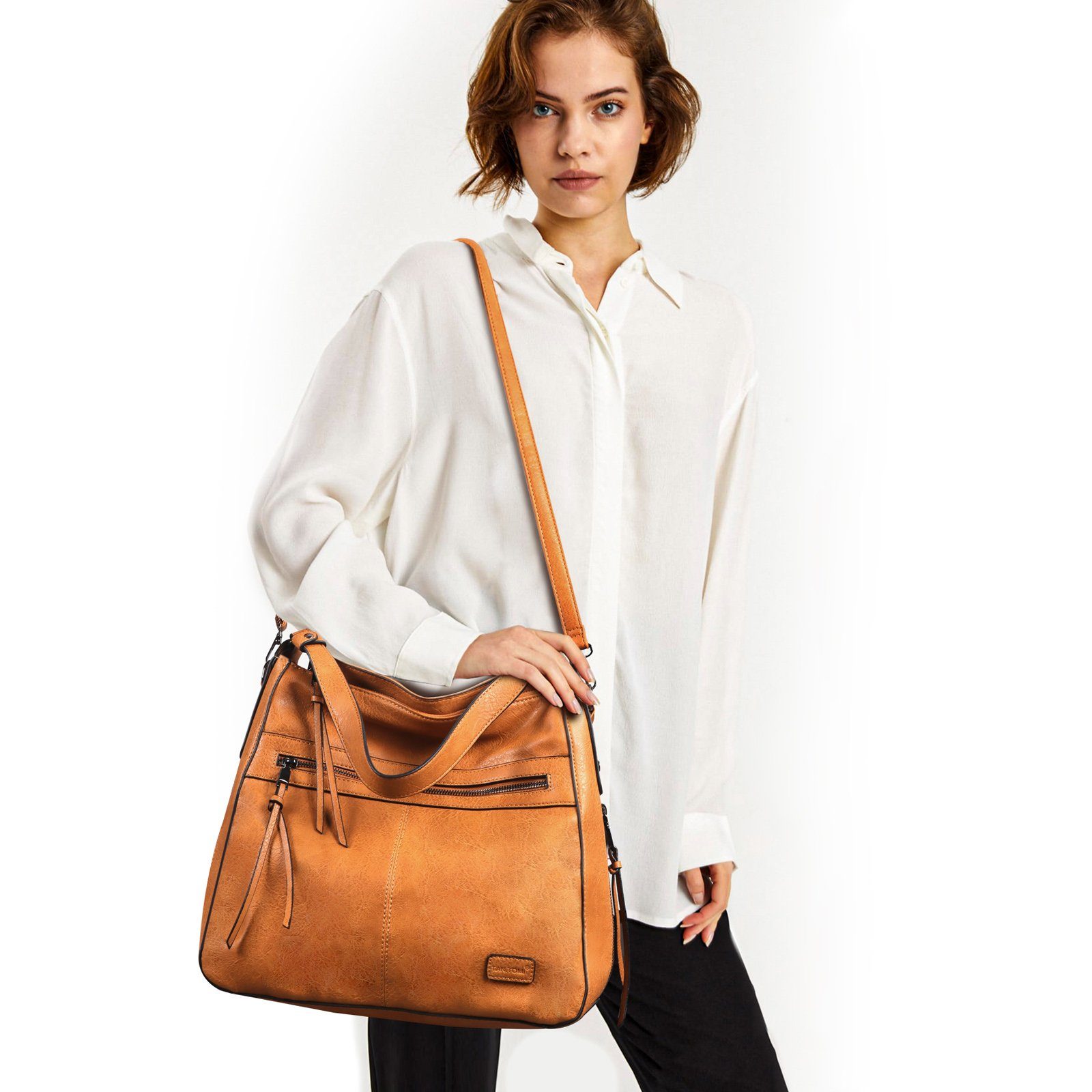 TAN.TOMI Handtasche Damen Schultertasche Groß Shopper Synthetisches-Lederhandtasche, Handtaschen Umhängetasche Damen Taschen