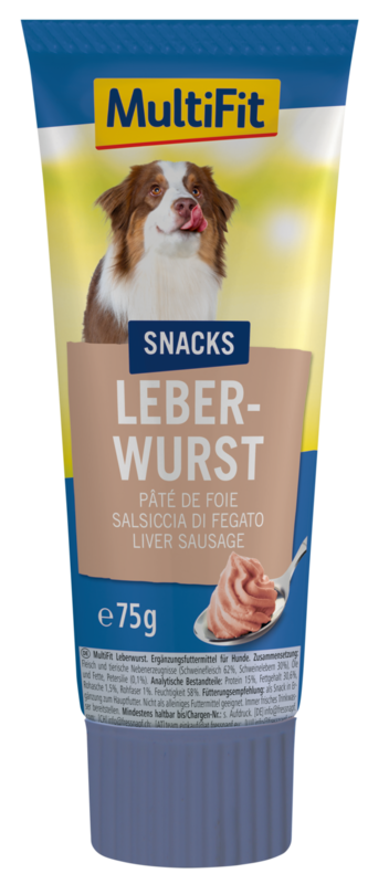 MultiFit Snacks MultiFit Leberwurst mit Petersilie 12x75g