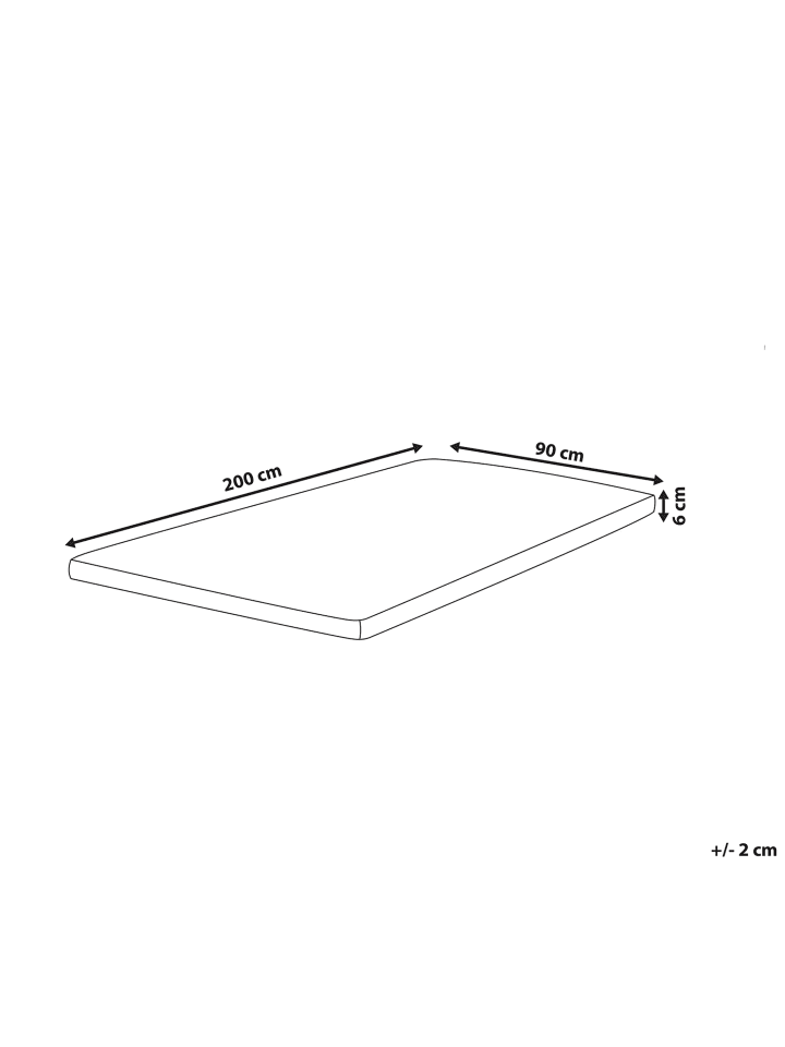 Beliani Topper FROSTY in Weiß - (W) 90 x (H) 6 x (L) 200 cm günstig kaufen onesize