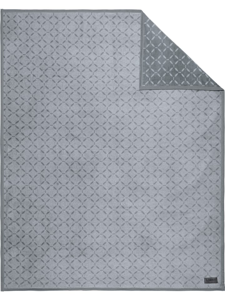 LOOKS by Wolfgang Joop Jacquard, Baumwollmischung Wohndecke in grau günstig kaufen 150x230 cm