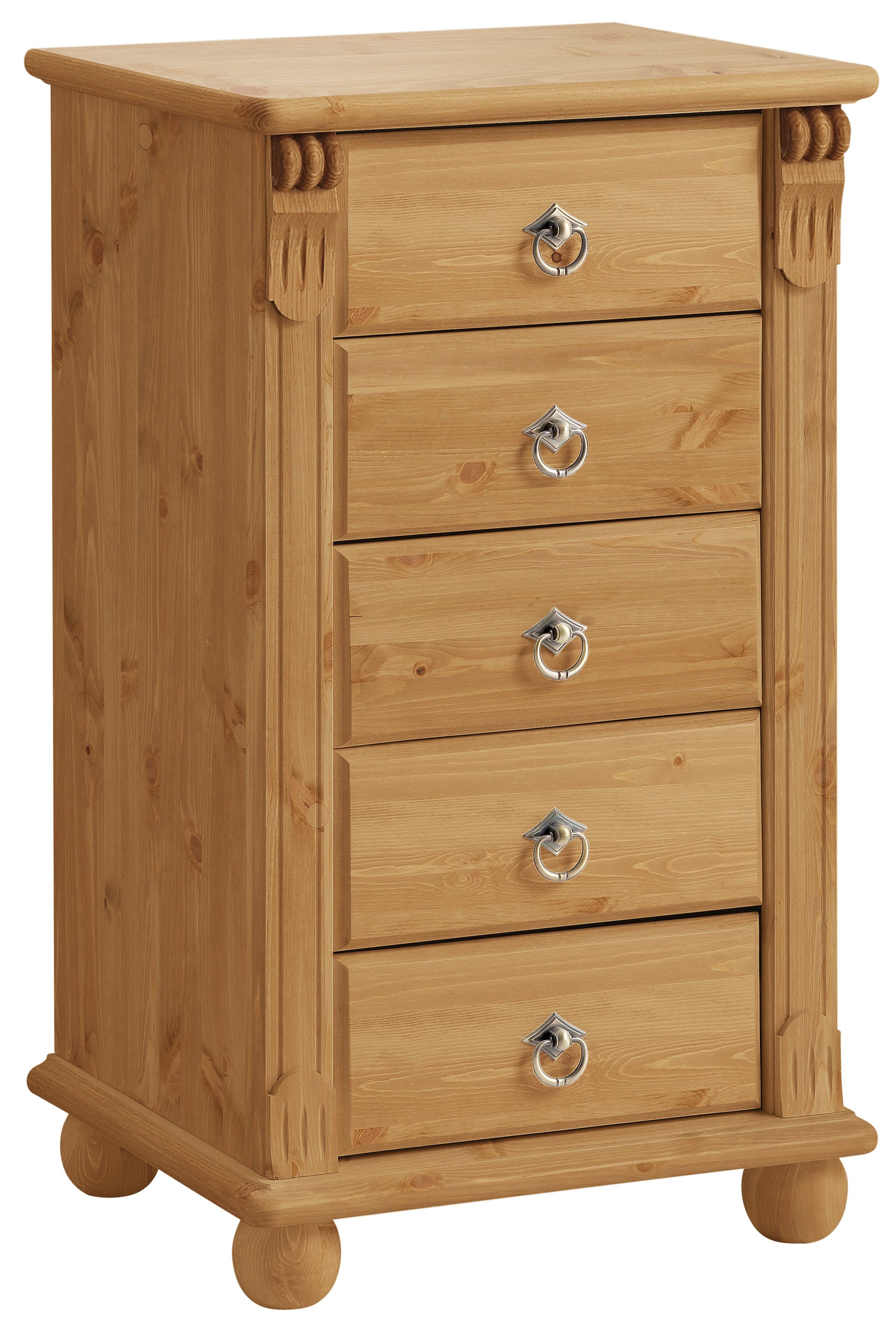 Home affaire Schubkastenkommode Tessin, Höhe 75 cm, Kiefer massiv mit 4 Schubladen
