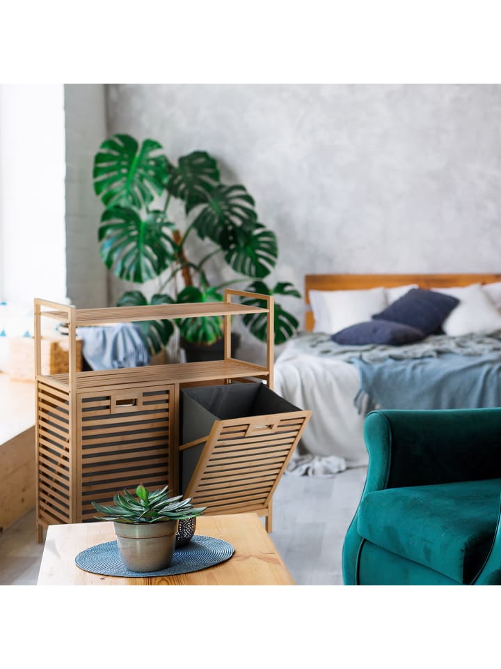 relaxdays Wäschekorb in Natur - (B)88 x (H)95 x (T)33 cm günstig kaufen onesize