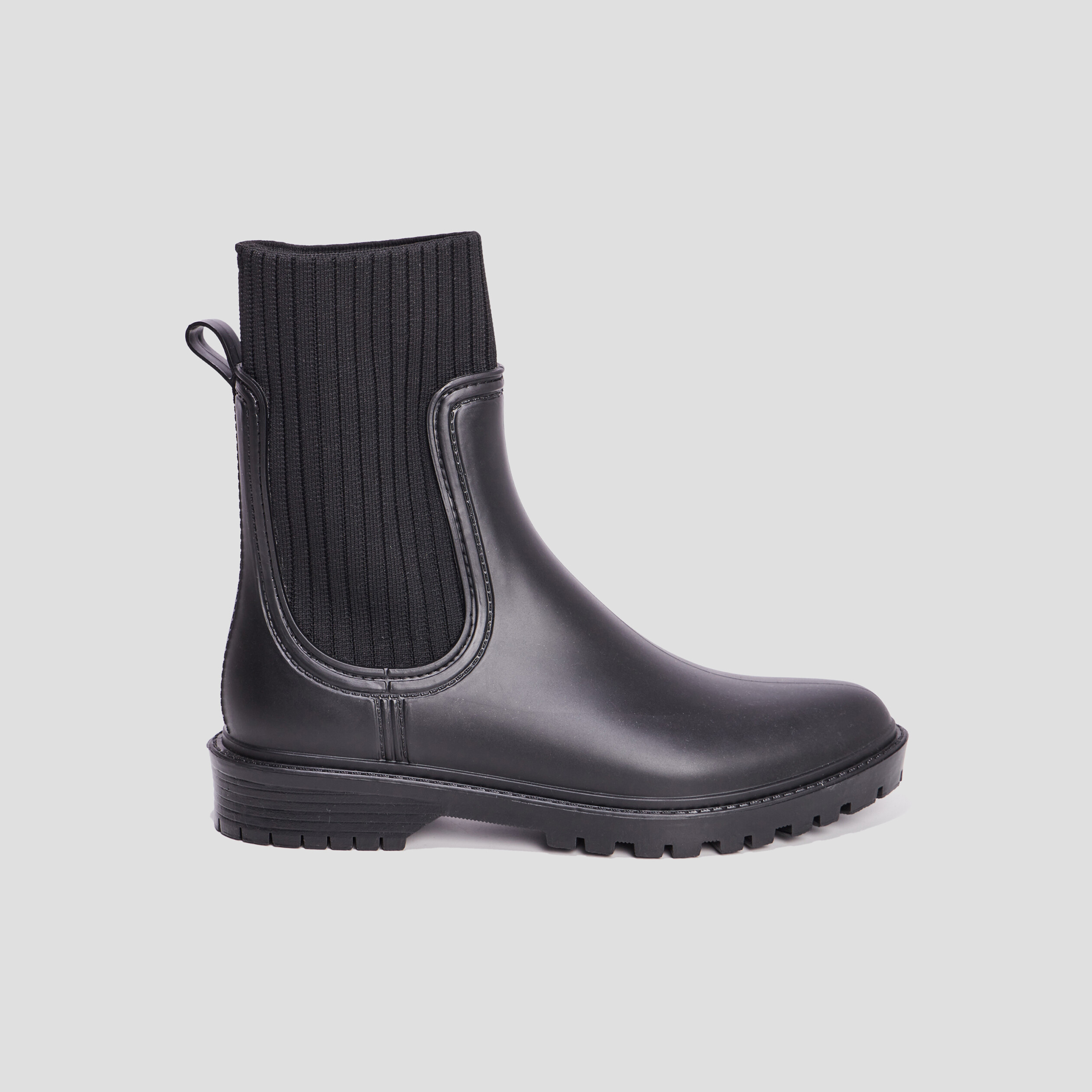 Bottes de pluie façon chaussette noir femme | La Halle