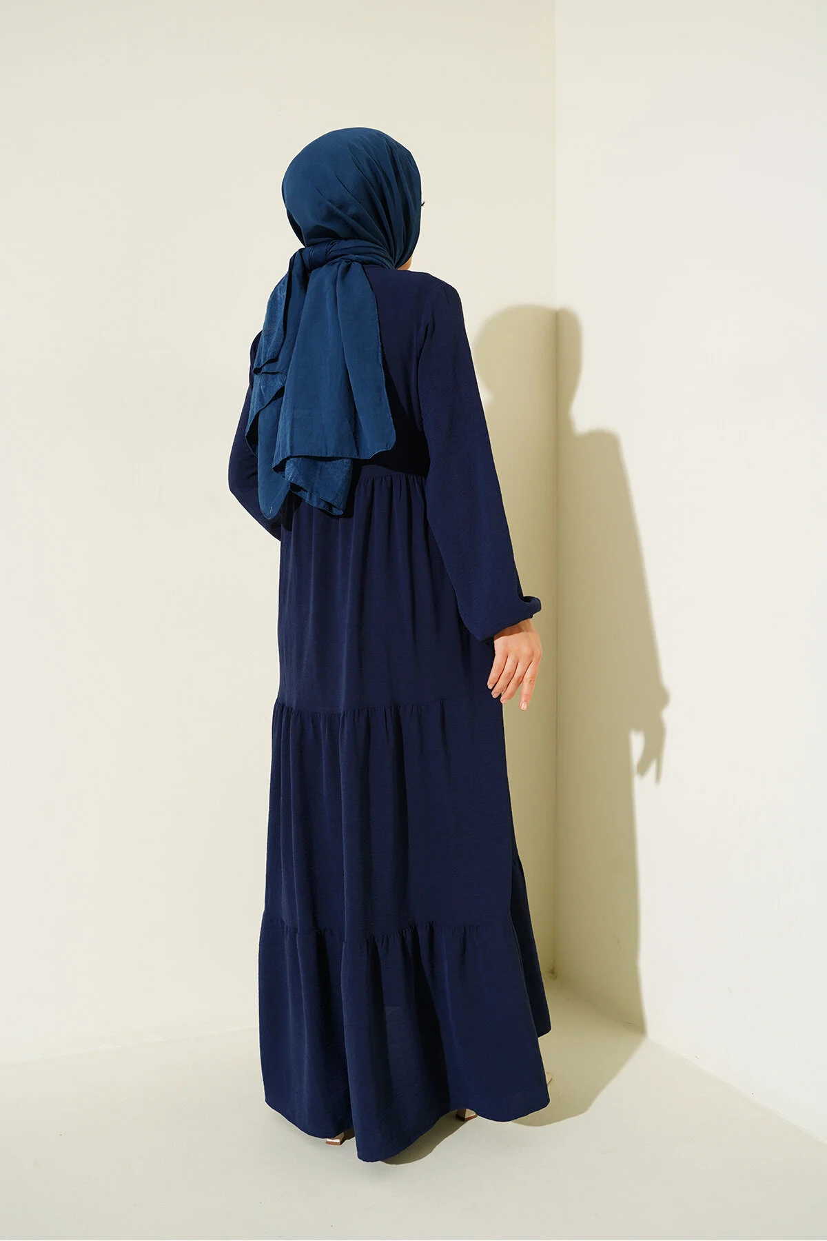 Bigdart  Hijab-Kleid mit Kragen und Schnürung - Marineblau