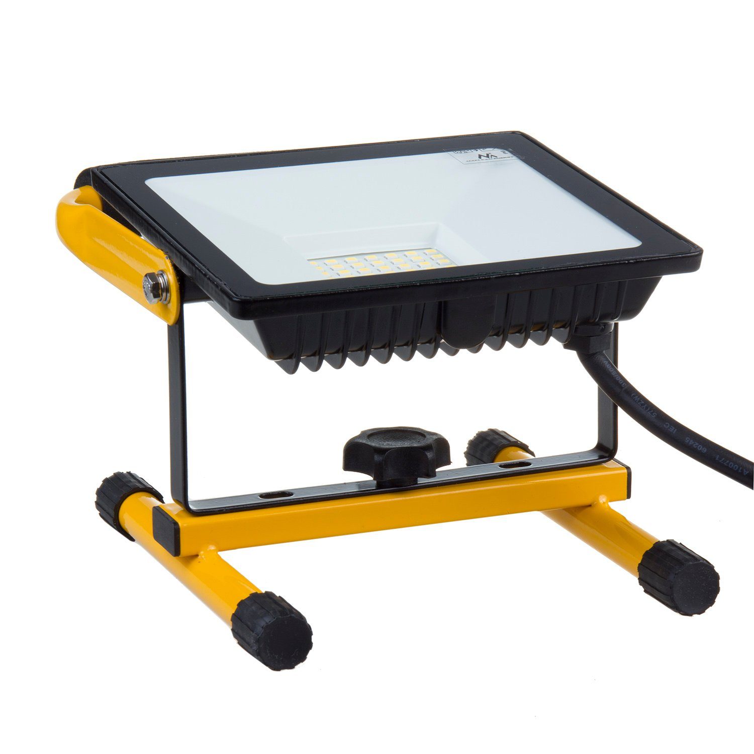 Maclean Baustrahler, LED Baustrahler 50W mit Bodenarbeitsstativ