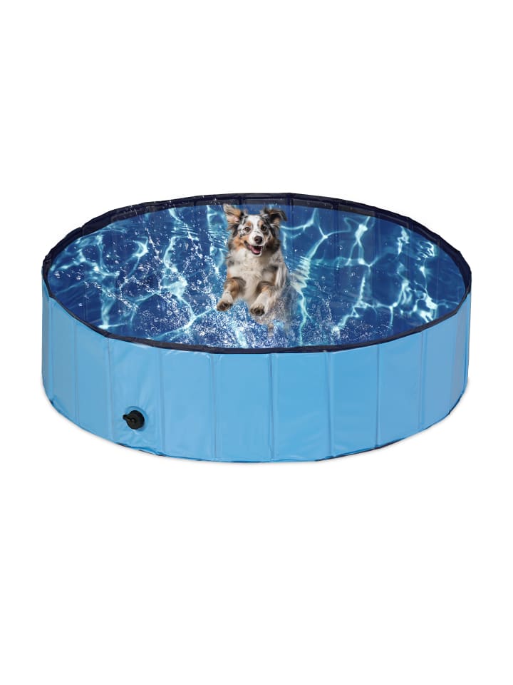 relaxdays Hundepool in Blau - (H)30 x Ø 120 cm günstig kaufen onesize