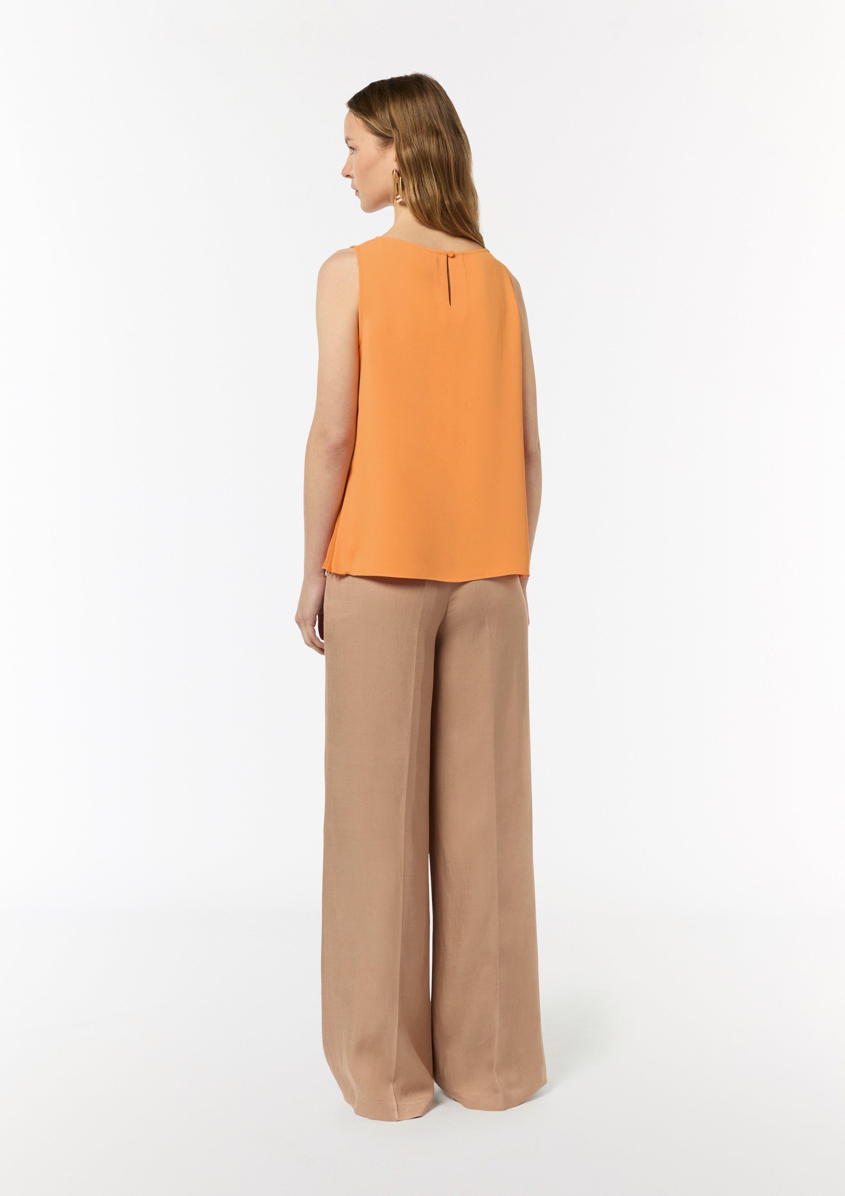 Blusentop mit Plisseefalten - orange