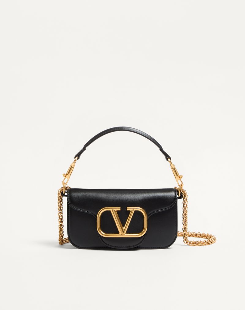 Bolsa de ombro pequena Valentino Garavani Locò em couro de bezerro