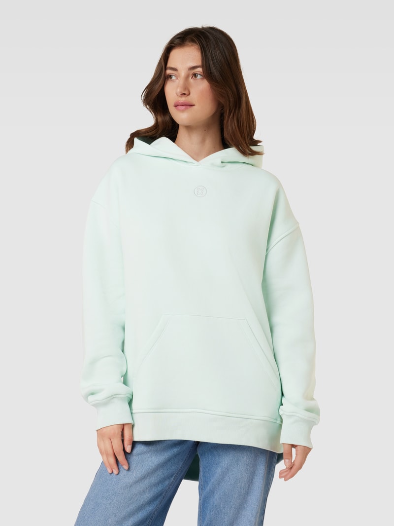 Hoodie mit Label-Stitching in mint