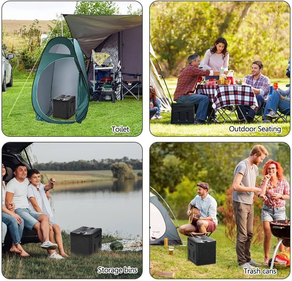 Hikeren Campingtoilette Klapptoilette,Toilette,Mit Aufbewahrungsbeutel und Müllsack,27*31*30cm