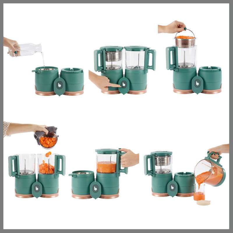 Cuiseur mixeur vapeur Nutribaby Glass vert Babymoov