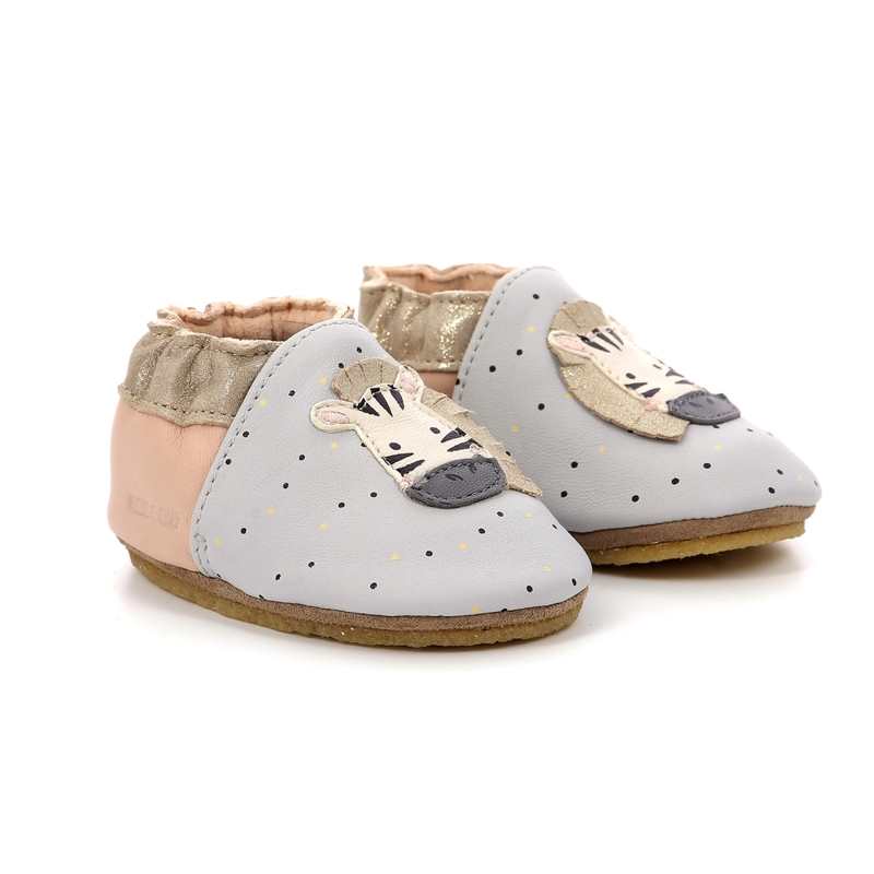 Chaussons cuir tannage végétal Cute Zebra Crp