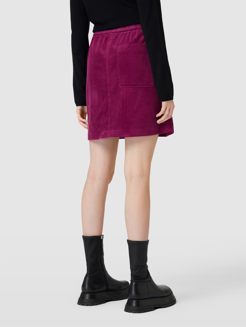 Knielanger Rock in Cord-Optik in fuchsia