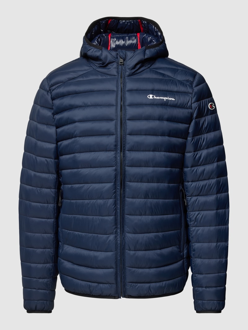 Steppjacke mit Kapuze in marineblau