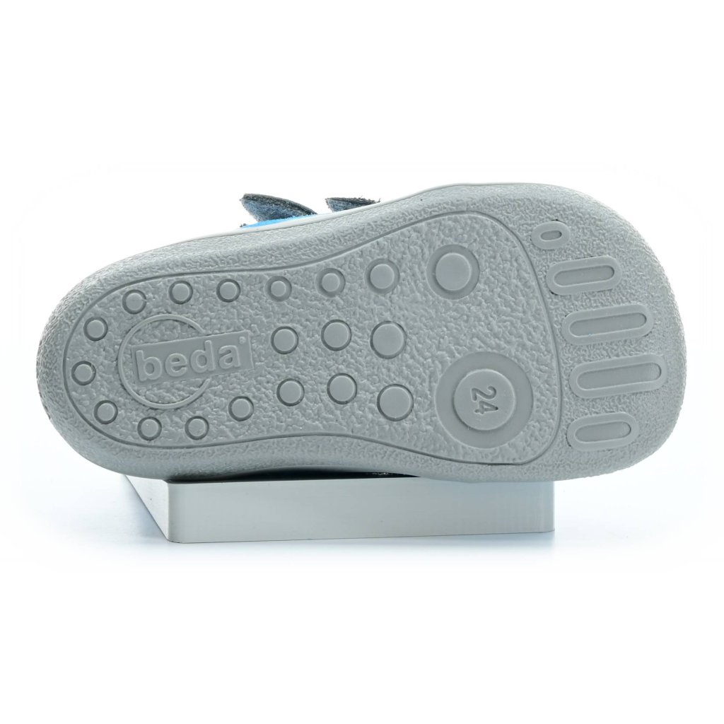 Beda Tom mit Membran (BF 0001/W/M/FW) blaue Barfuß-Stiefeletten