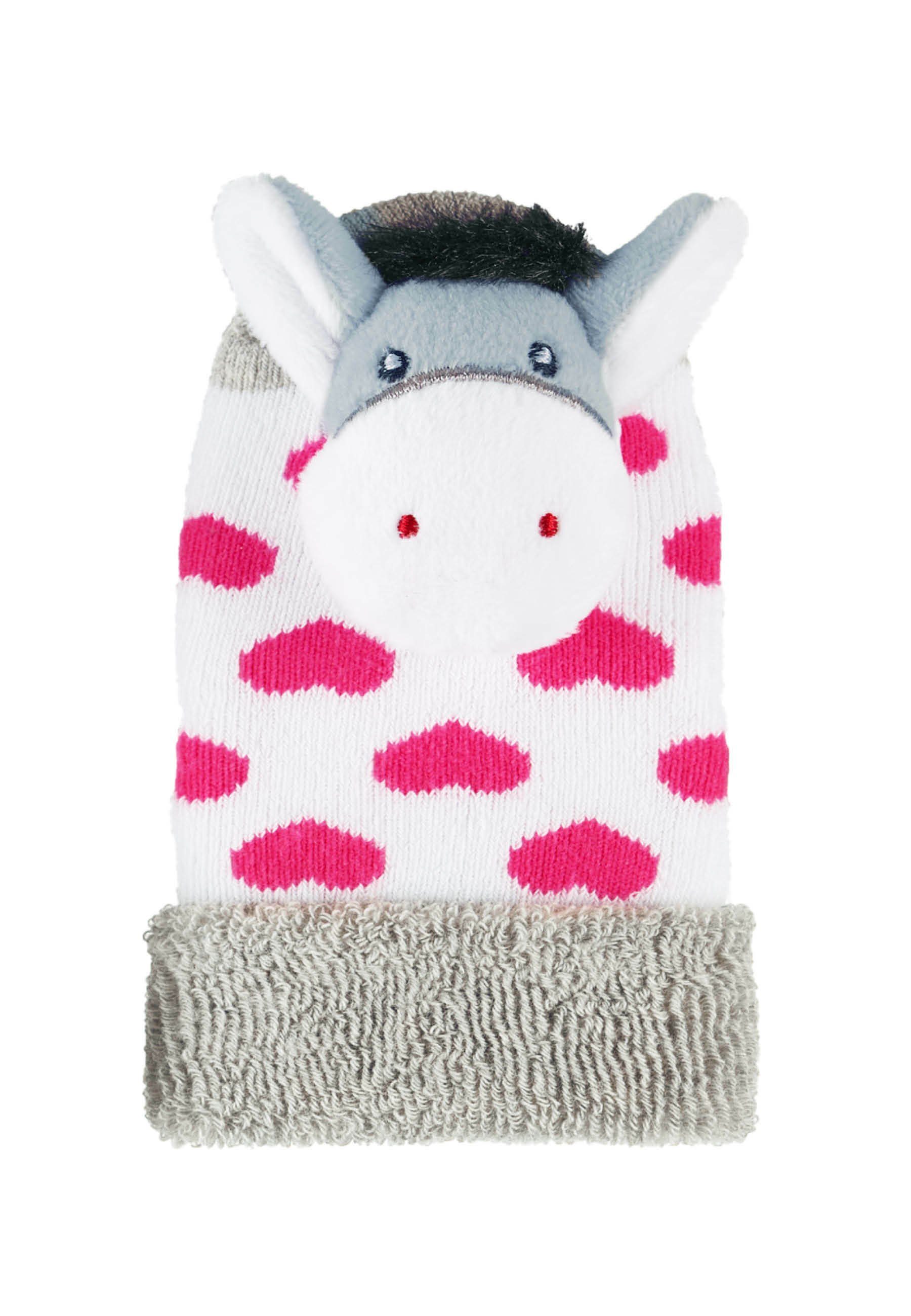 Sterntaler® Socken Baby-Rasselsöckchen Esel Baby Rasselsöckchen Esel - Baby-Rasselsöckchen Weihnachten Herzen - Rasselsocken für Kleinkinder und Babys - Kindersocken mit plastischer Esel Figur mit eingesetzter Rassel und Herz-Motiven