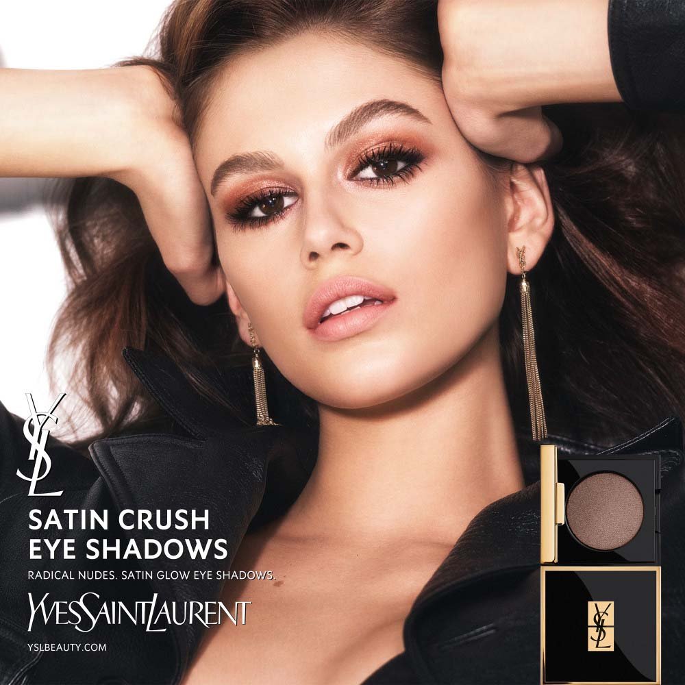Yves Saint Laurent Augen Satin Cushion Mono