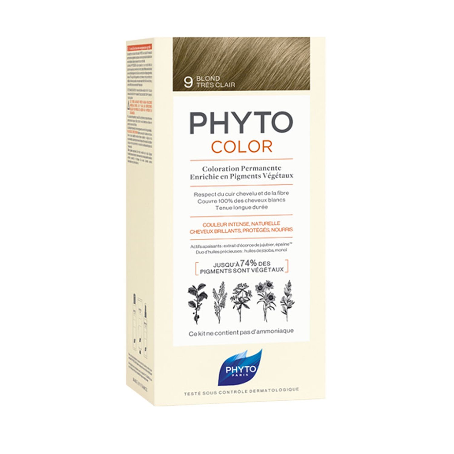 Phyto Phytocolor Coloration Permanente 9 Blond - Cheveux Colorés Ou Blancs