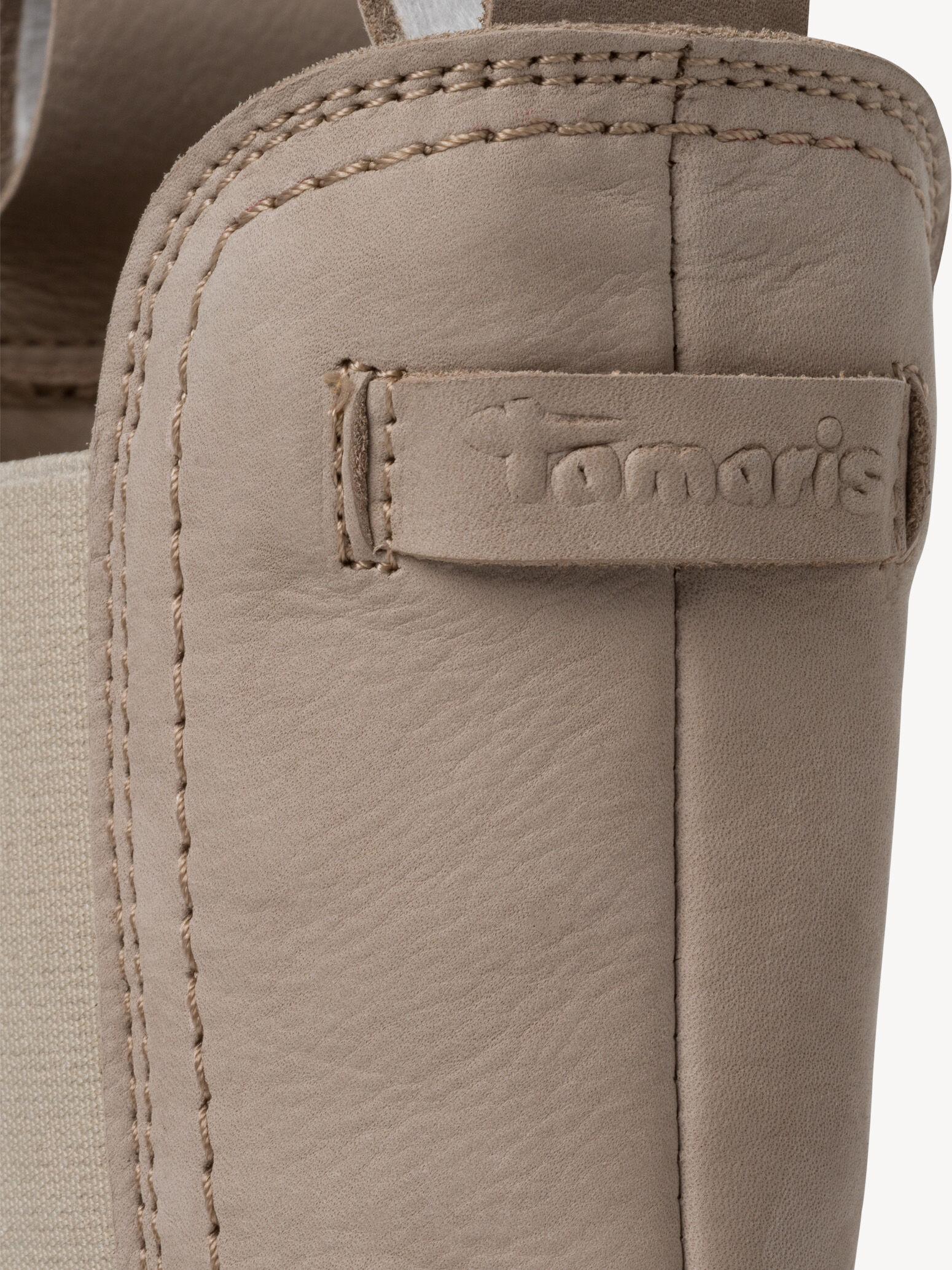 Bottine Chelsea en cuir - beige